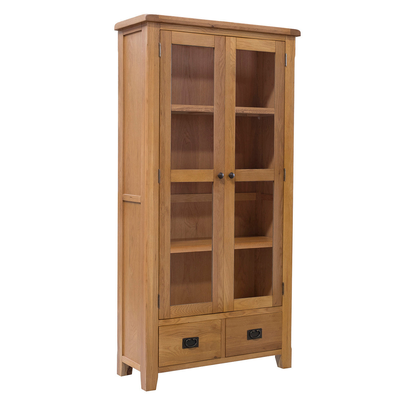 Saoirse Oak 2 Door Glass Display Cabinet