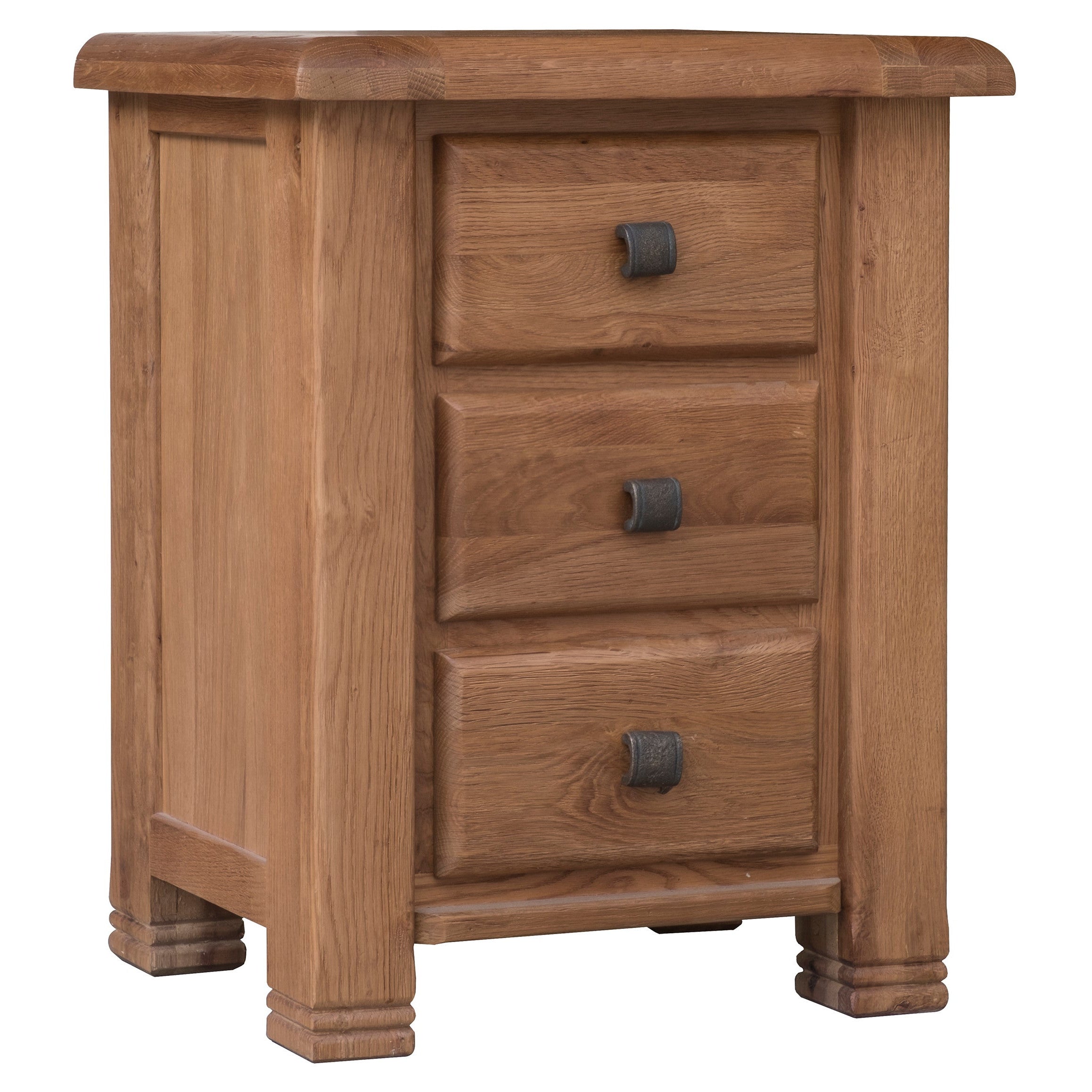 Vermont Oak 3 Drawer Bedside Locker