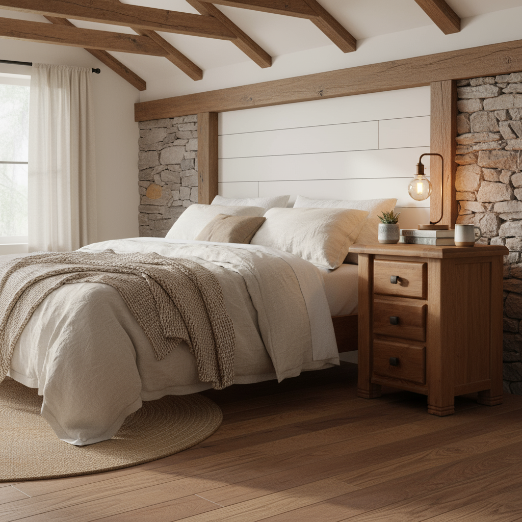 Vermont Oak 3 Drawer Bedside Locker