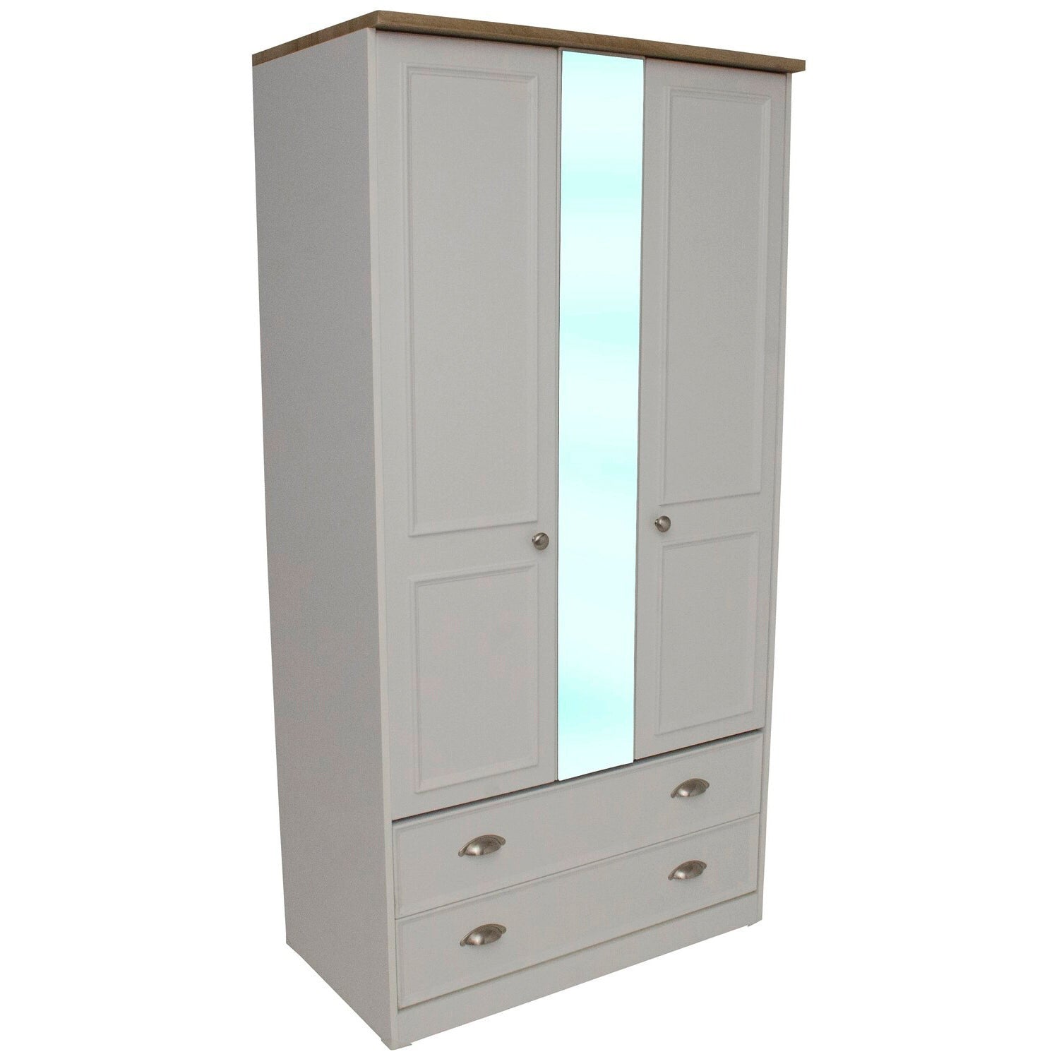 Heritage 3ft Two Drawer Mirrored Wardrobe