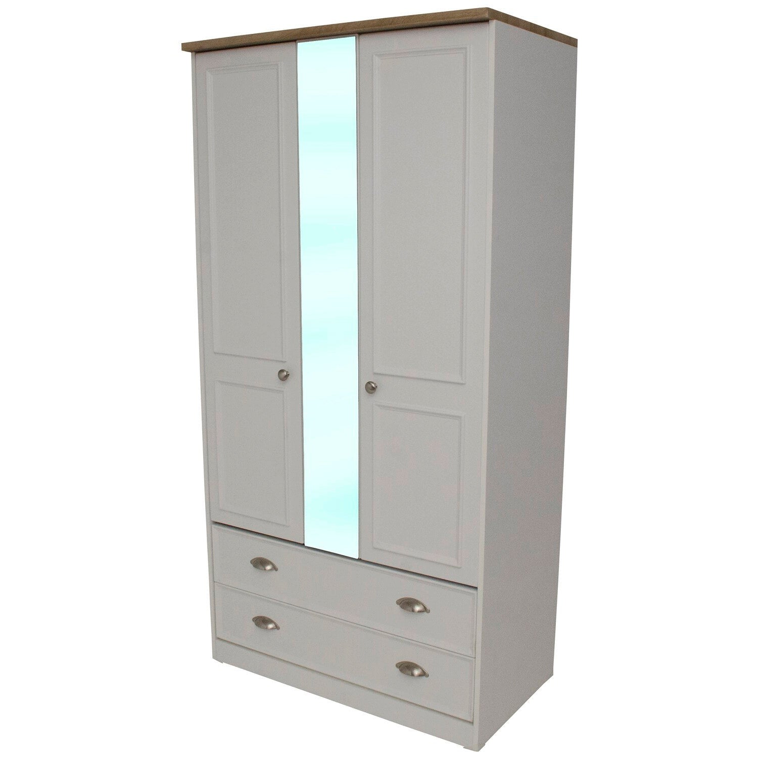 Heritage 3ft Two Drawer Mirrored Wardrobe