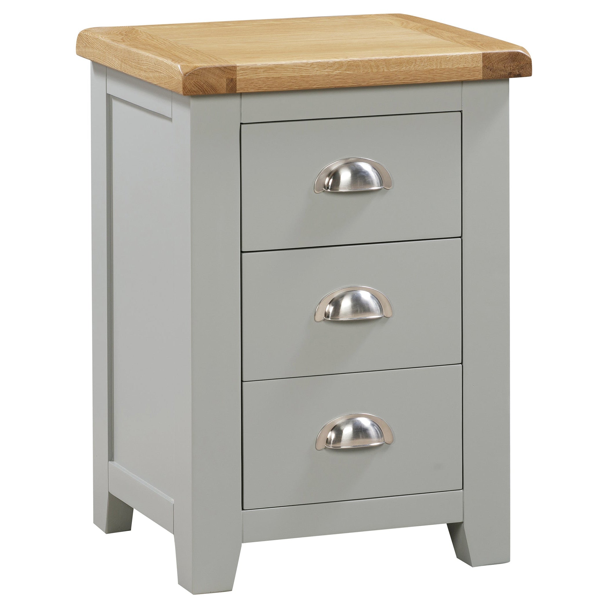 Capri Light Oak 3 Drawer Bedside Locker