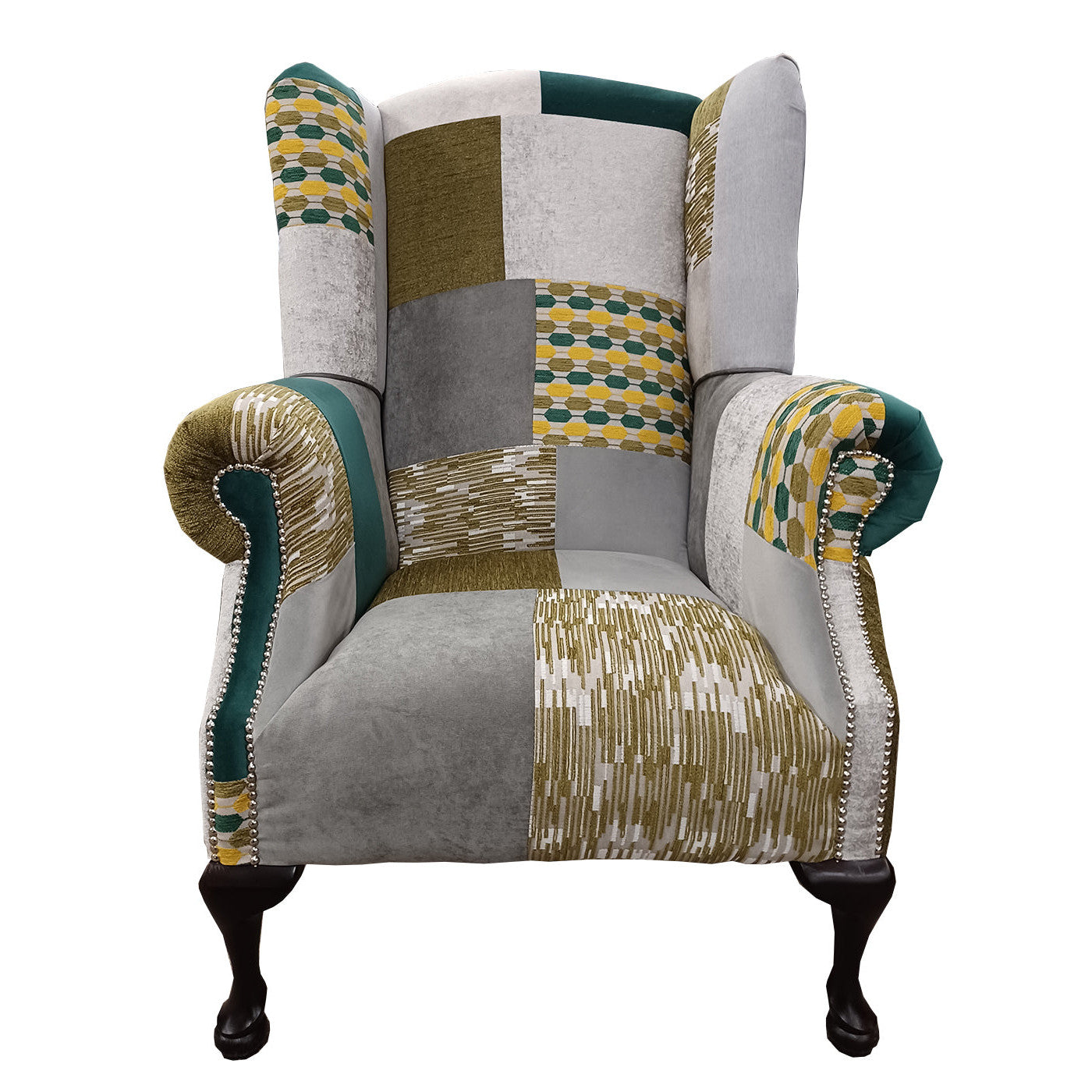 Queen Anne Patchwork Wing Chair