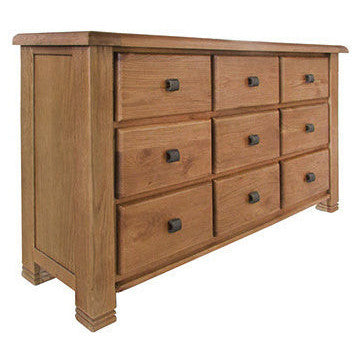 Vermont Oak 9 Drawer Wide Chest