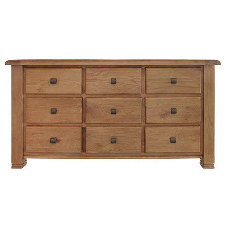 Vermont Oak 9 Drawer Wide Chest