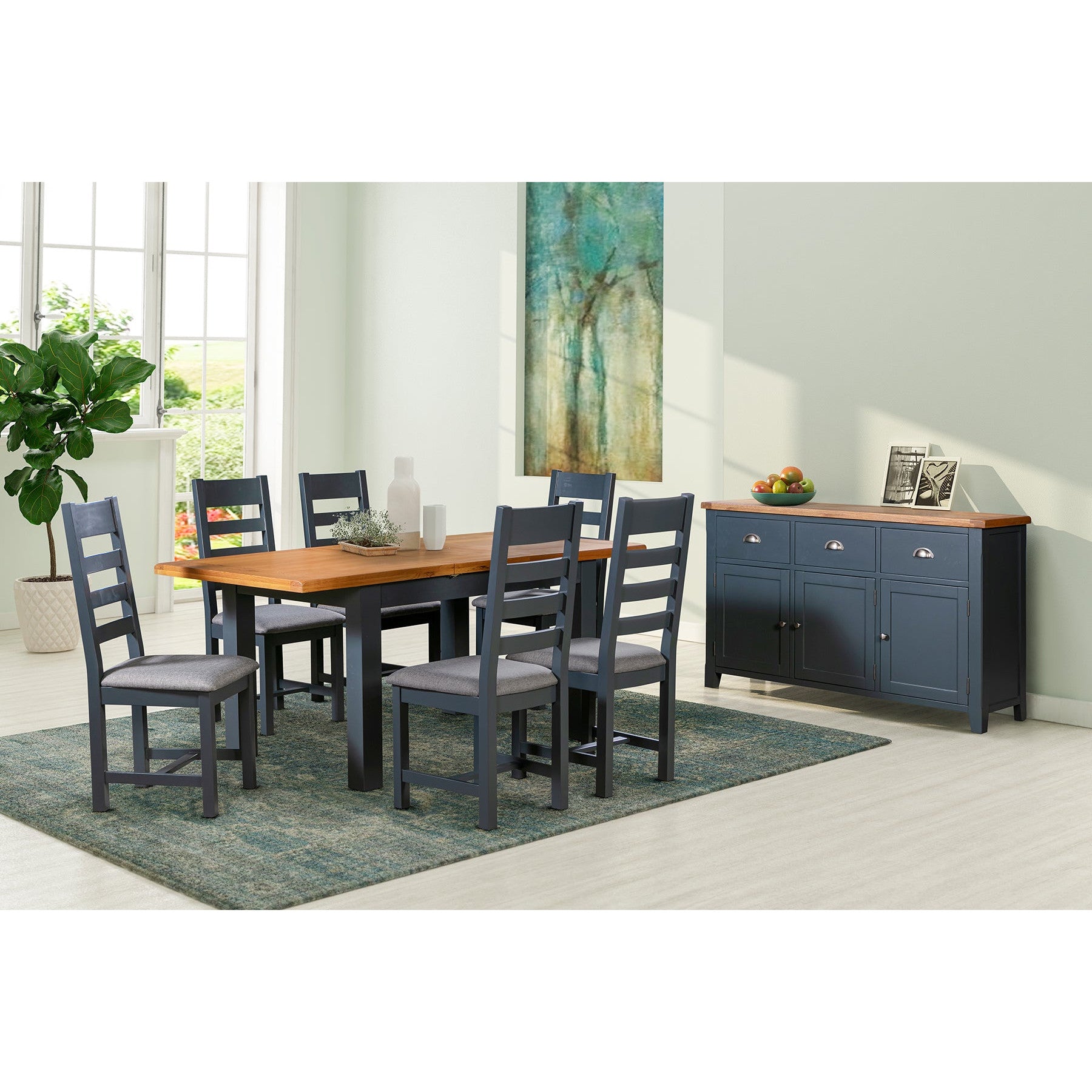 Capri Oak Solid Dining Set