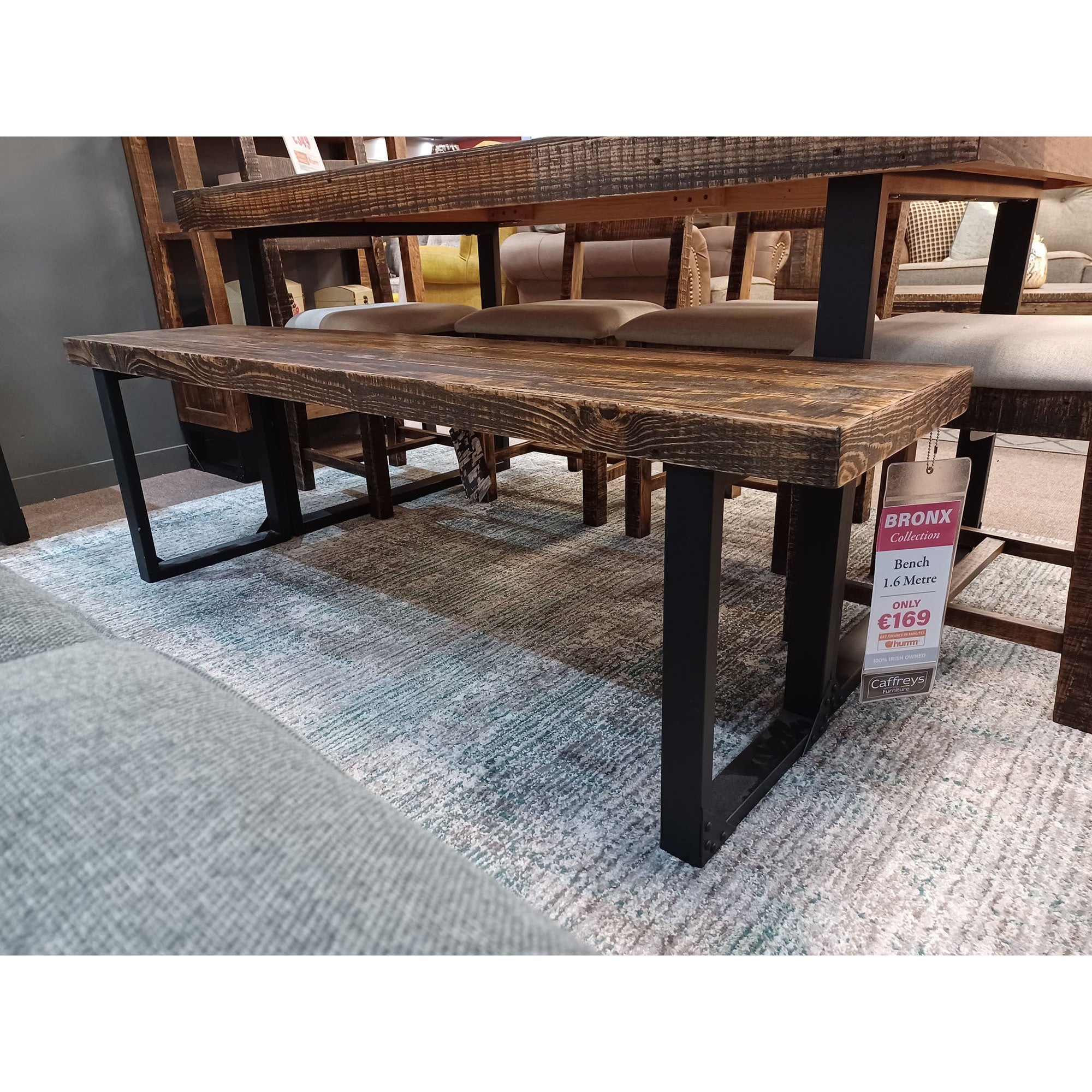 Bronx Reclaimed Oak Dining Bench 160cm