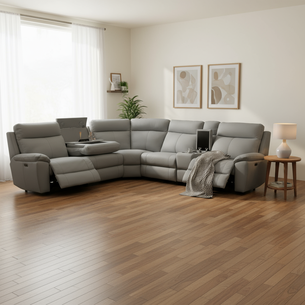 Continental Leather Electric Corner Sofa