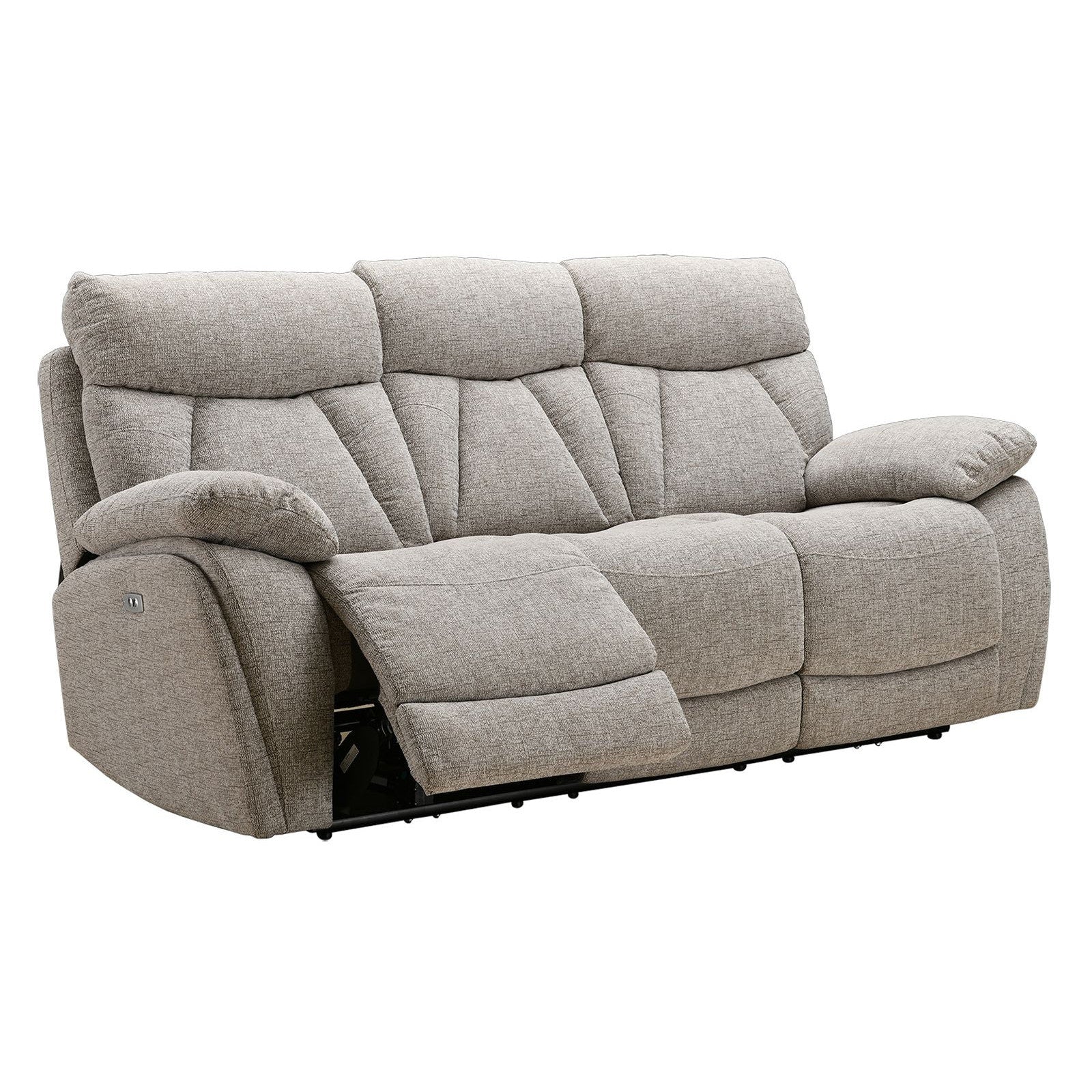 Boston Beige Electric Reclining 3 Seater