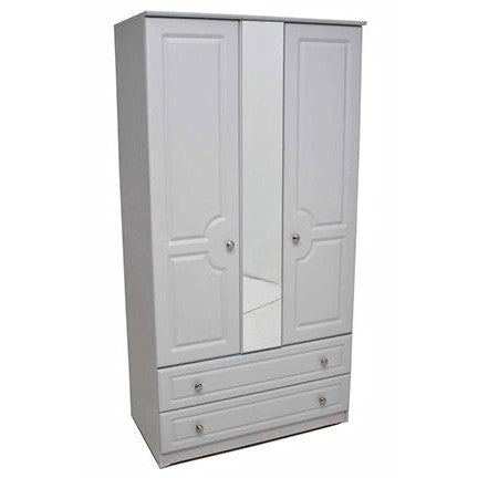 Grey Ash 3ft 2 Drawer Mirrored Wardrobe