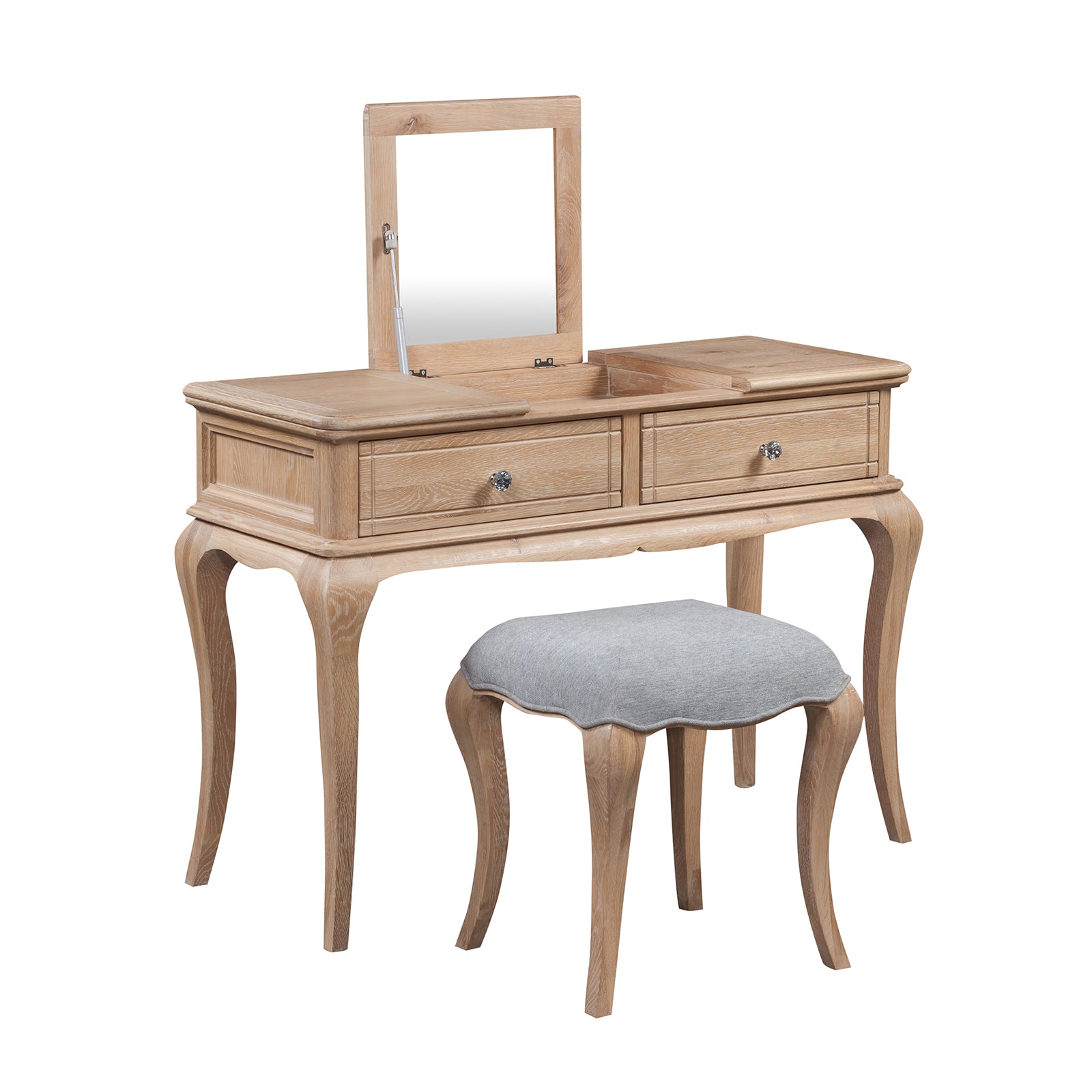 Seine Dressing Oak Table | Mirror | Stool