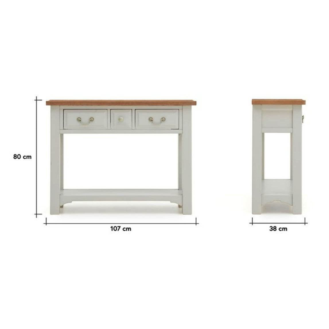 Eden Oak 3 Drawer Large Console