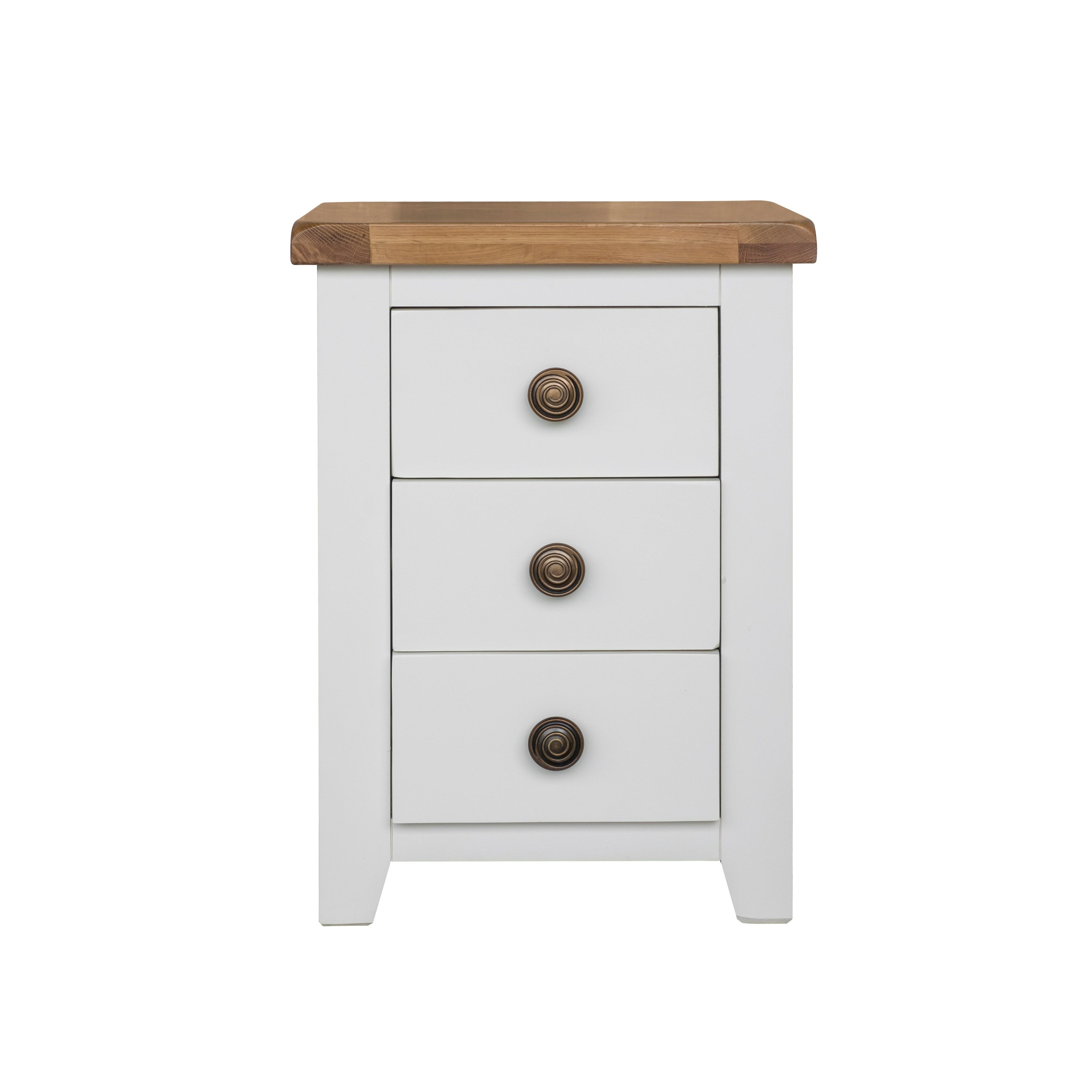 Skellig Oak 3 Drawer Bedside Cabinet