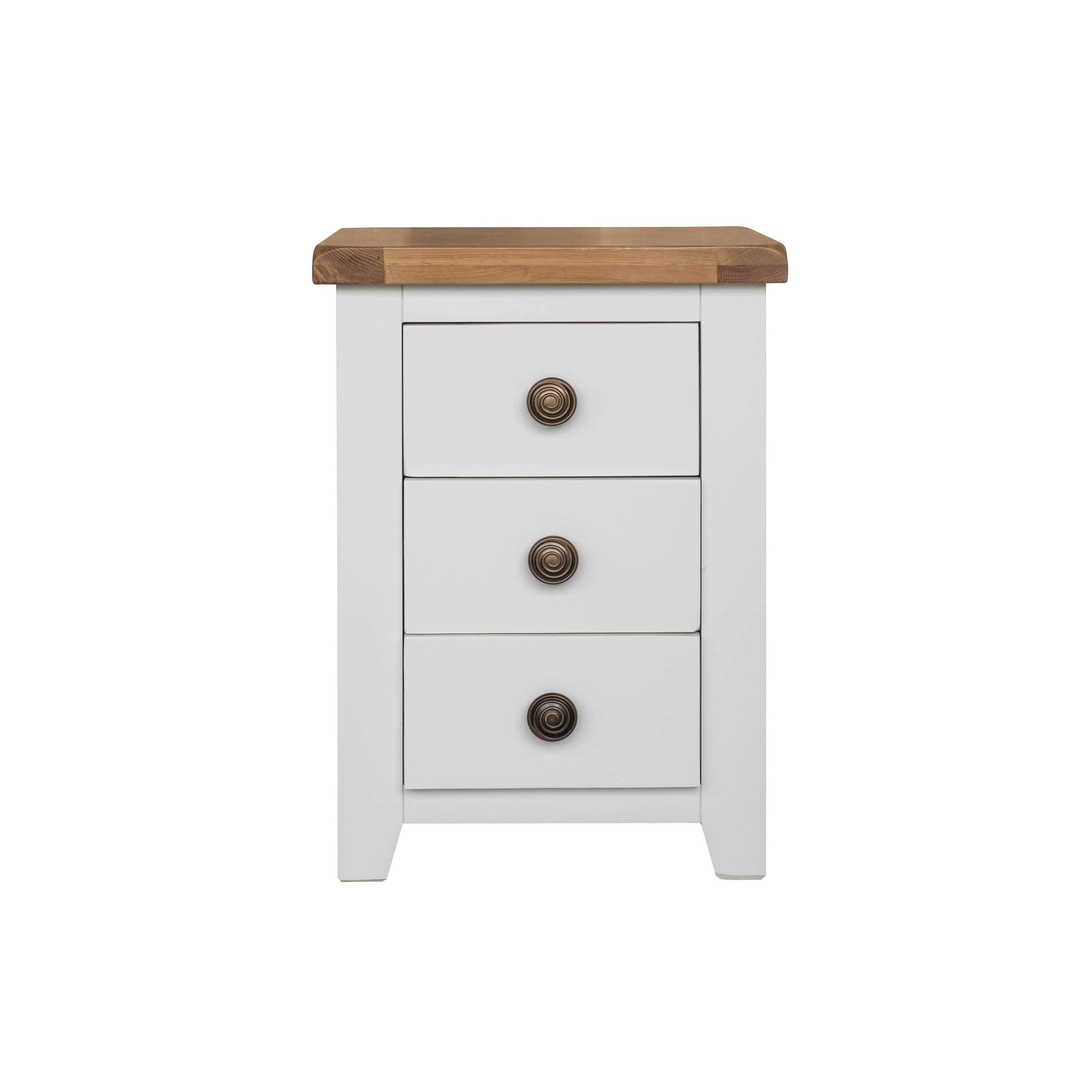 Skellig Oak 3 Drawer Bedside Cabinet