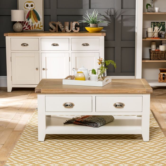 Skellig Oak Coffee Table with 2 Drawers