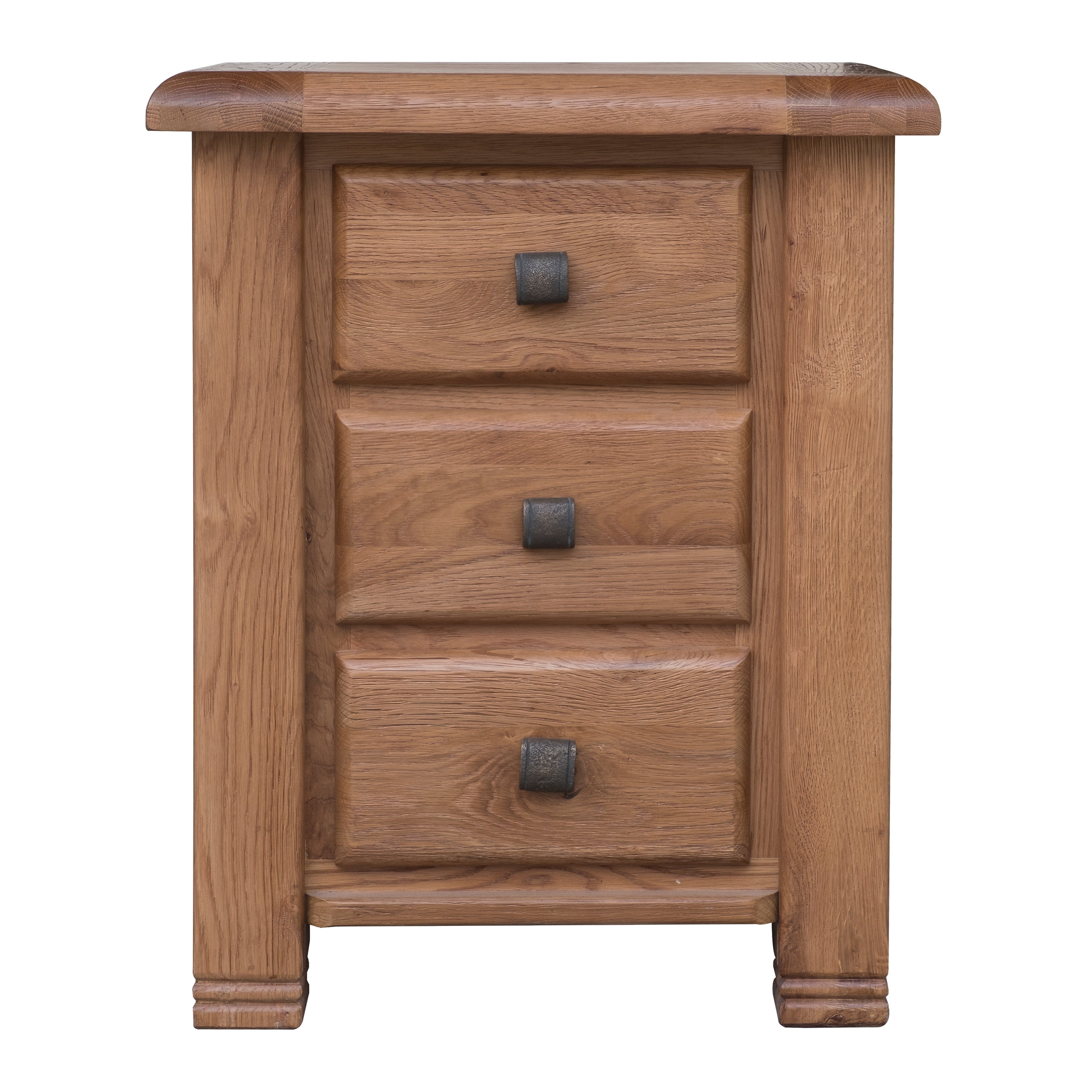 Vermont Oak 3 Drawer Bedside Locker