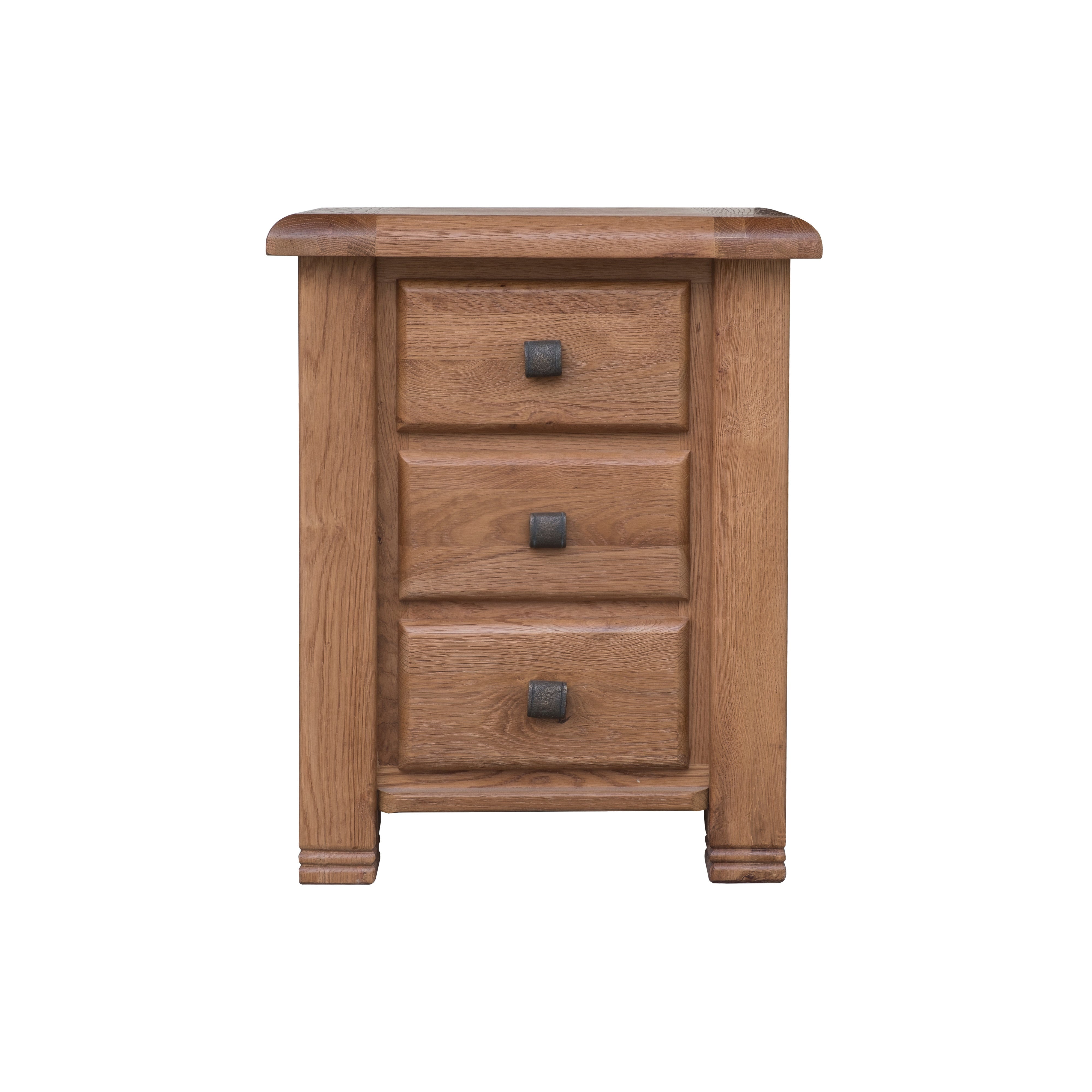 Providence Oak 3 Drawer Bedside Locker