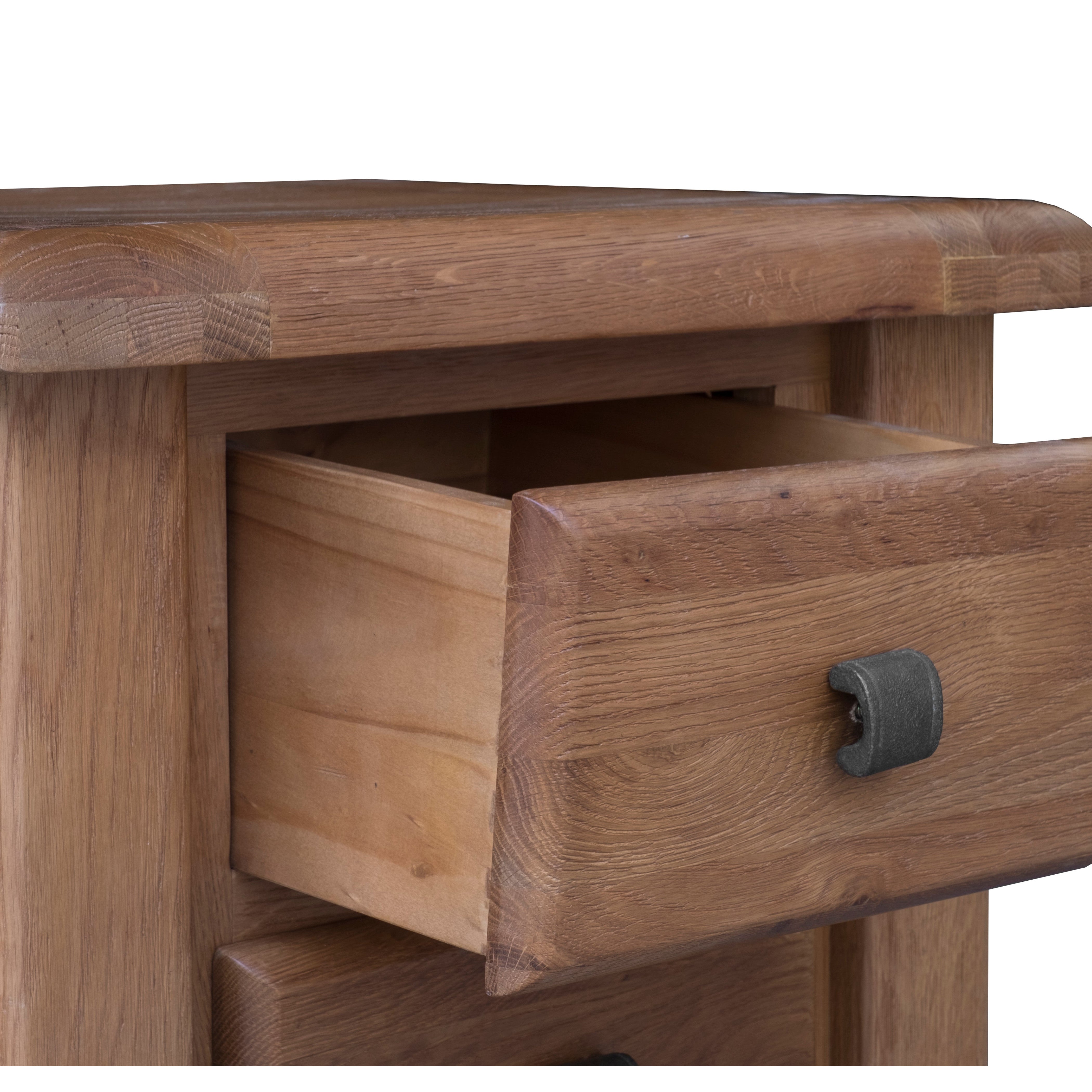 Vermont Oak 3 Drawer Bedside Locker