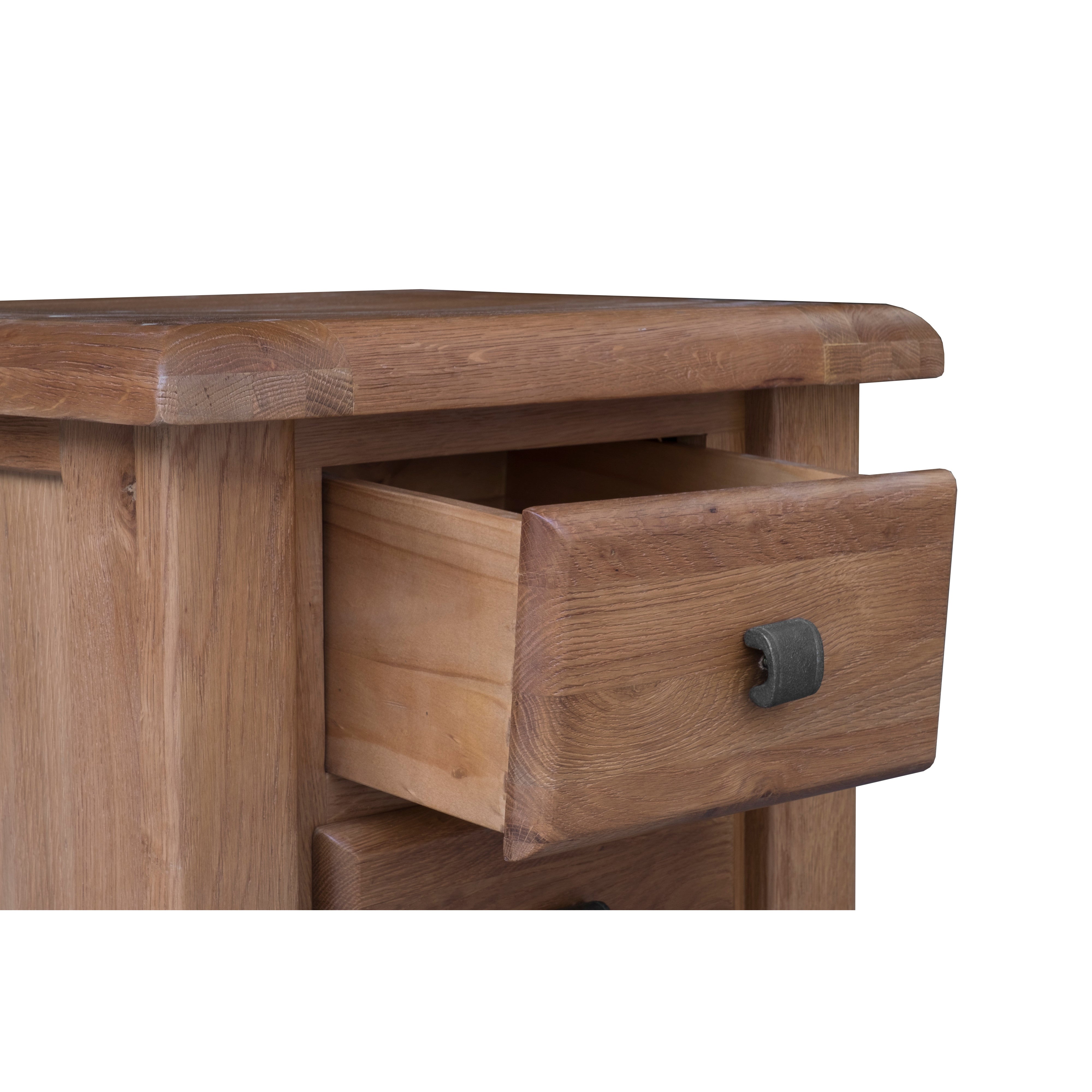Providence Oak 3 Drawer Bedside Locker