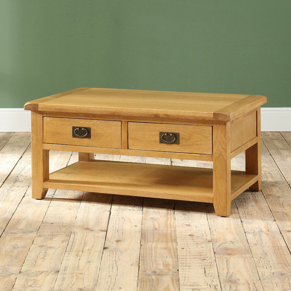 Saoirse Oak Coffee Table with 2 Drawers