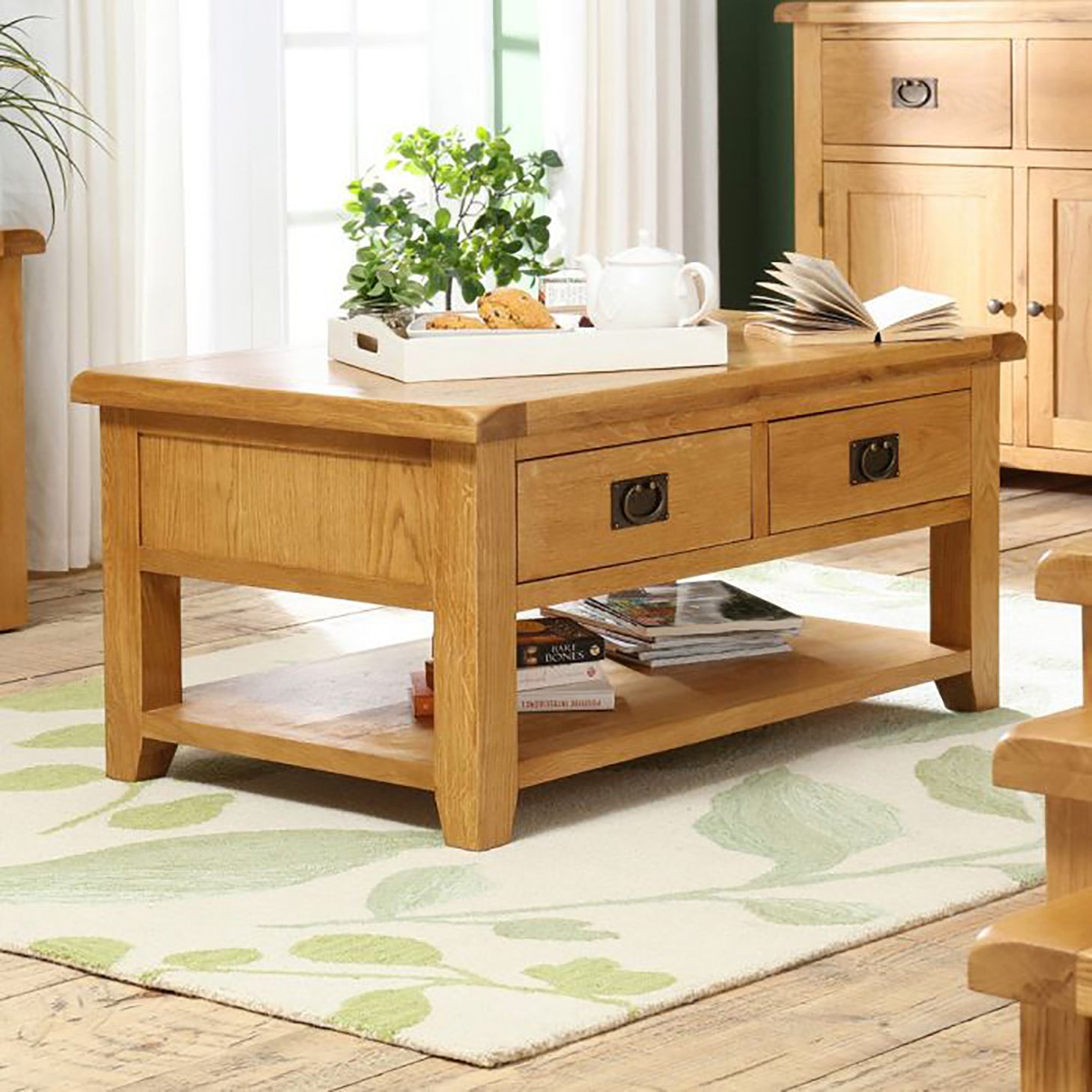 Saoirse Oak Coffee Table with 2 Drawers