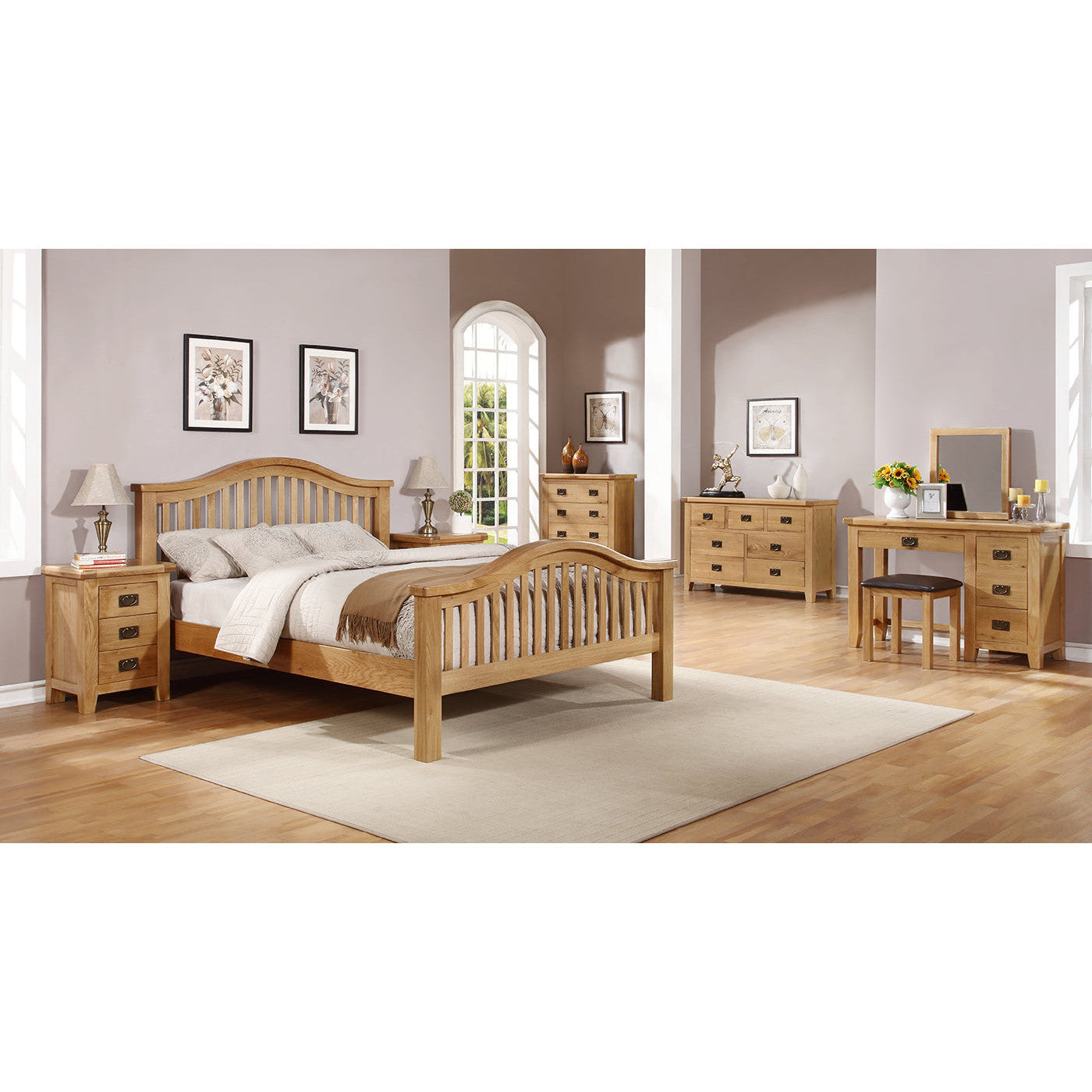 Saoirse Oak Curved Bed Frame