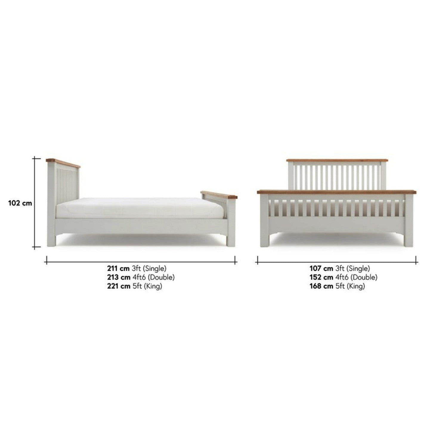 Eden Oak Low Footboard Bed Frame