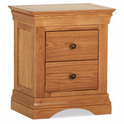 Delta Oak Two Drawer Bedside Locker