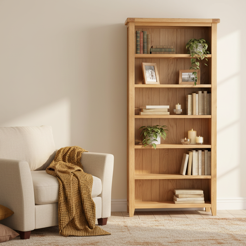 Saoirse Oak Tall Bookcase