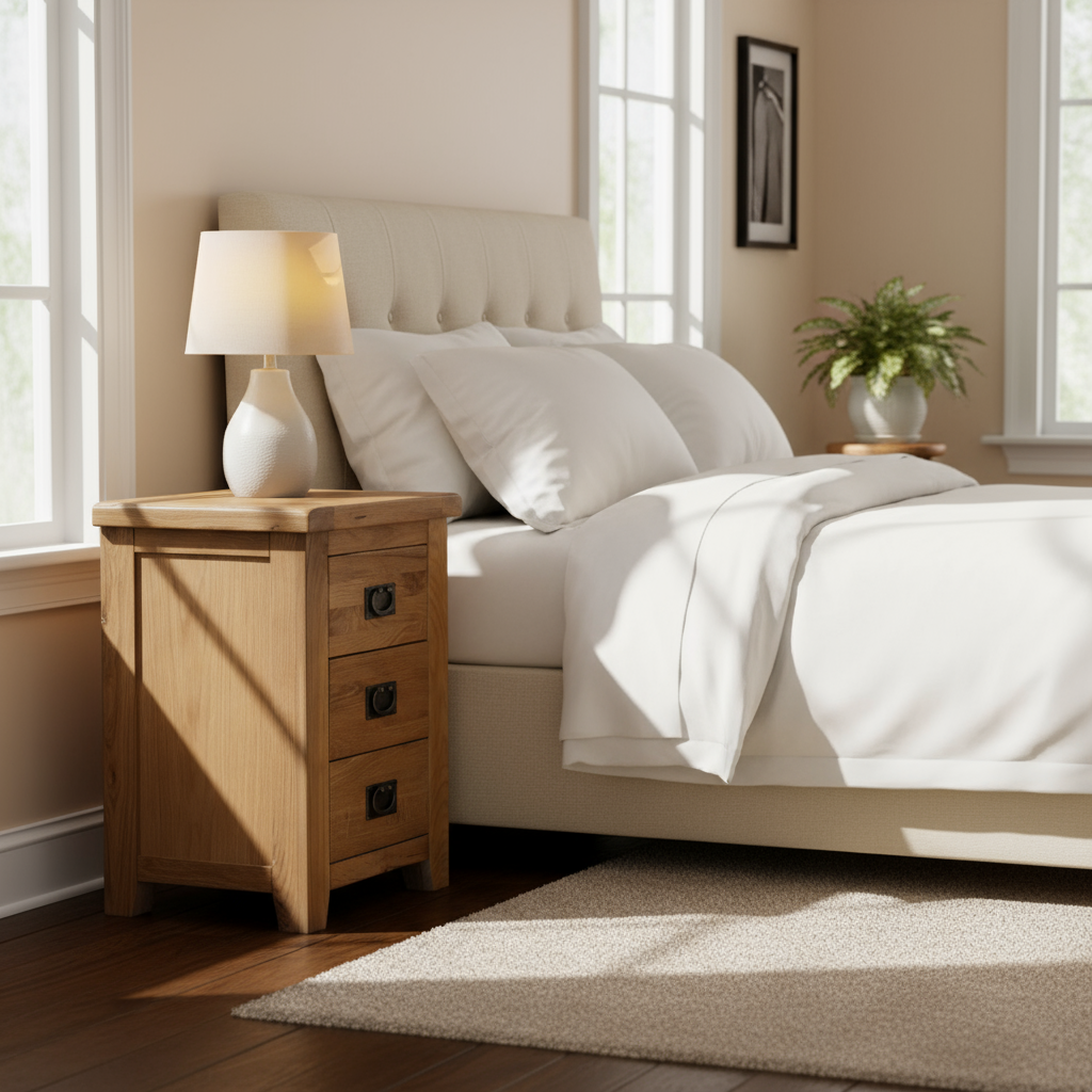 Saoirse Oak 3 Door Bedside Locker