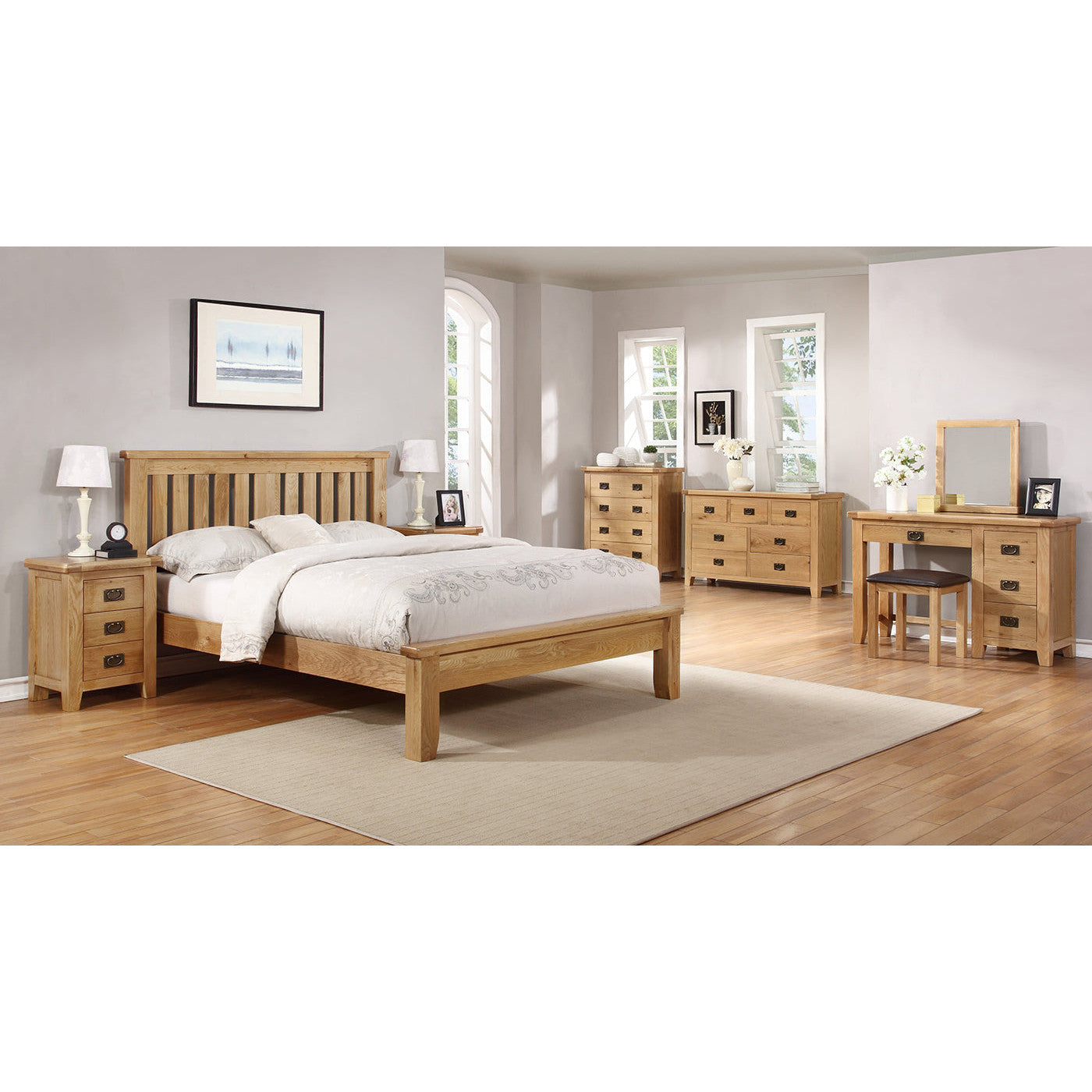 Saoirse Oak Double Wardrobe 2 Drawers