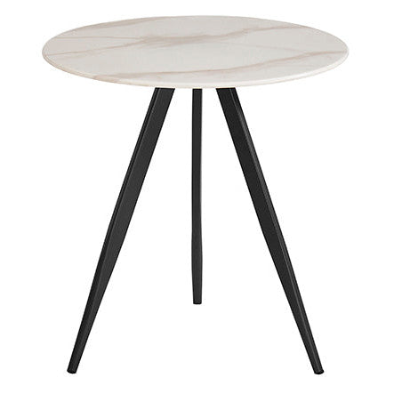 Circe White Marbled Glass Lamp Table