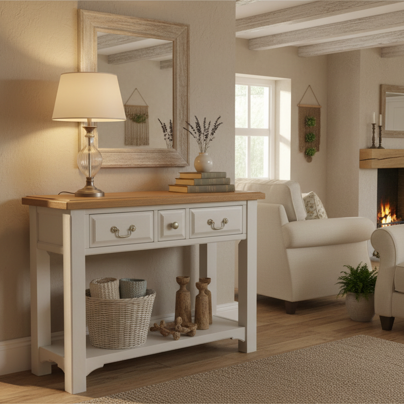 Eden Oak 3 Drawer Large Console