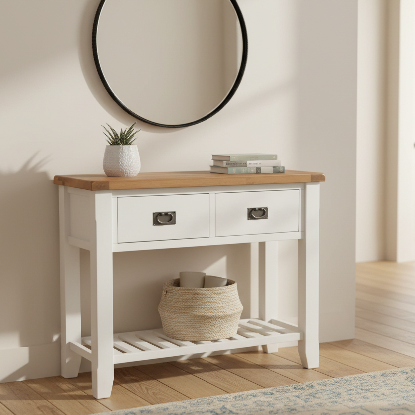 Skellig Oak Large Console Table
