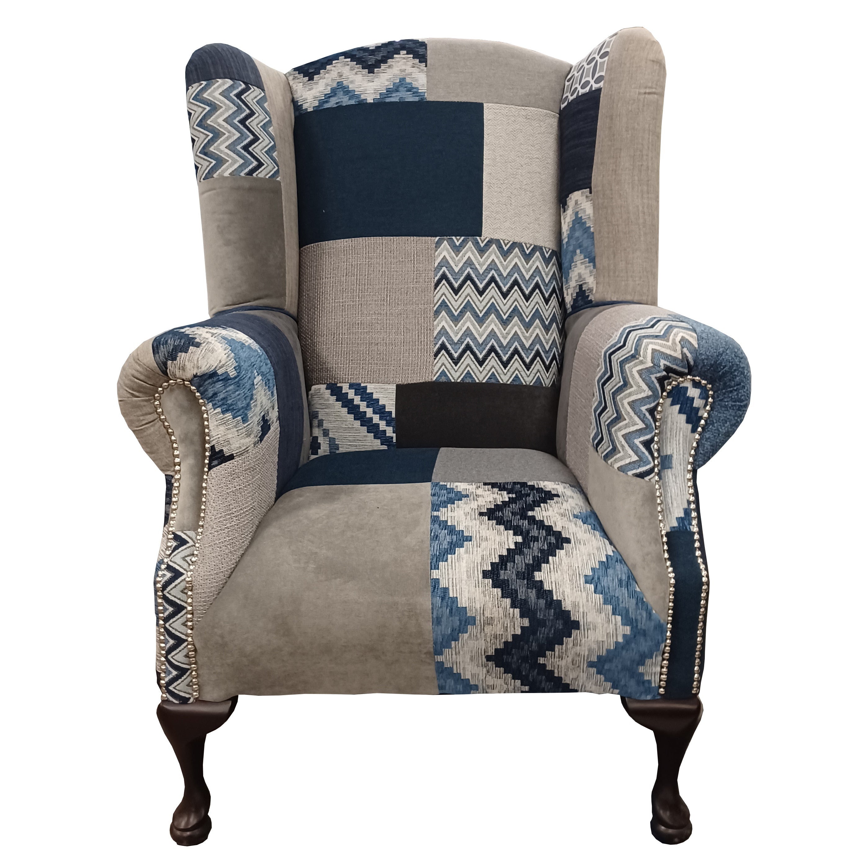 Queen Anne Patchwork Wing Chair