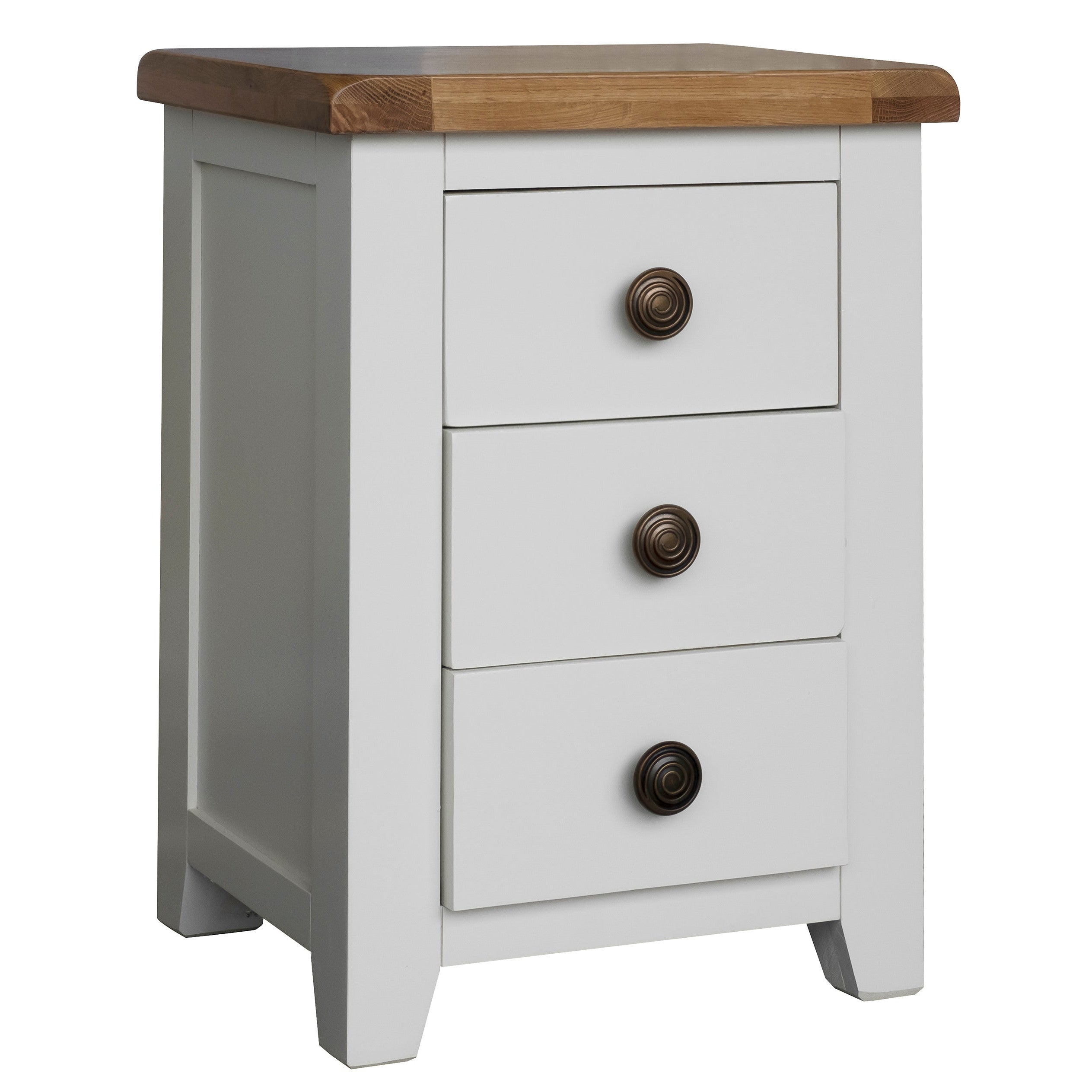 Skellig Oak 3 Drawer Bedside Cabinet