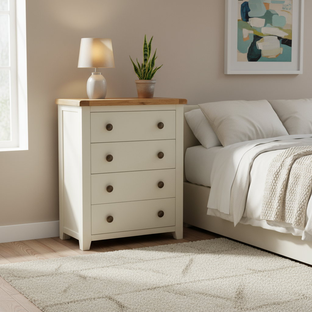 Skellig Oak 4 Drawer Tall Chest