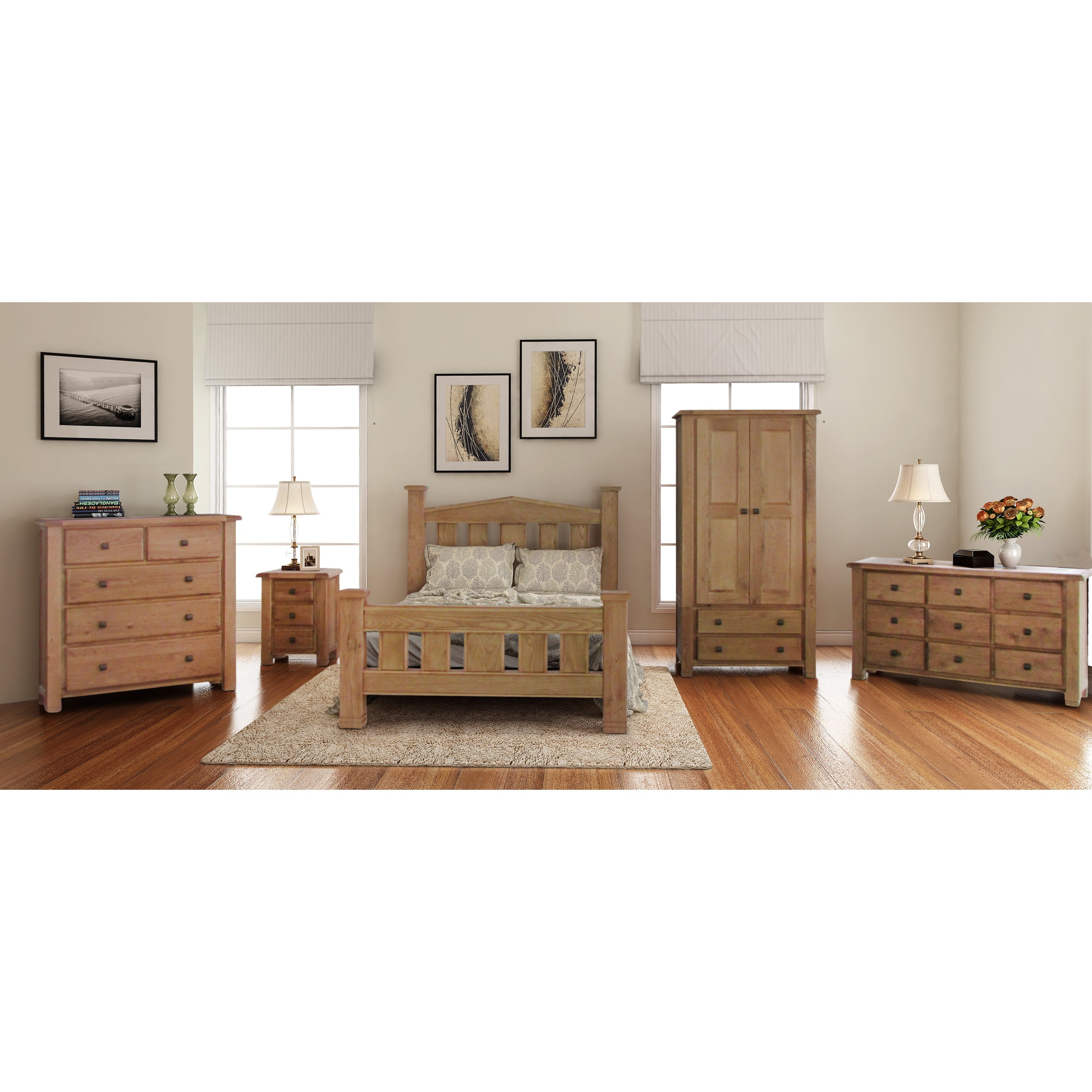 Providence Oak 9 Drawer Wide Chest