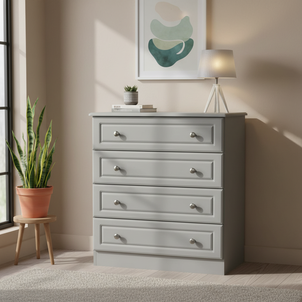 Grey Ash 4 Drawer Chest