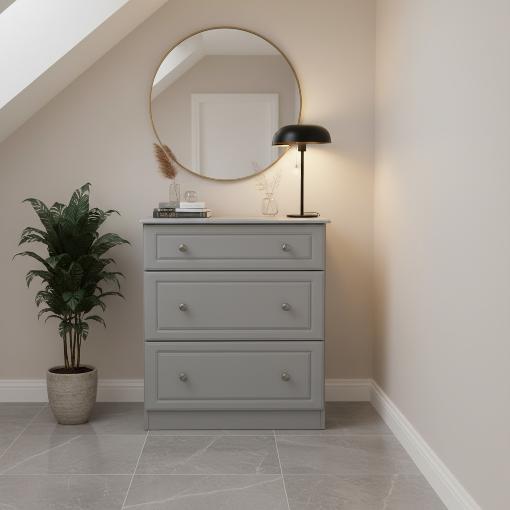 Grey Ash 3 Drawer Deep Chest