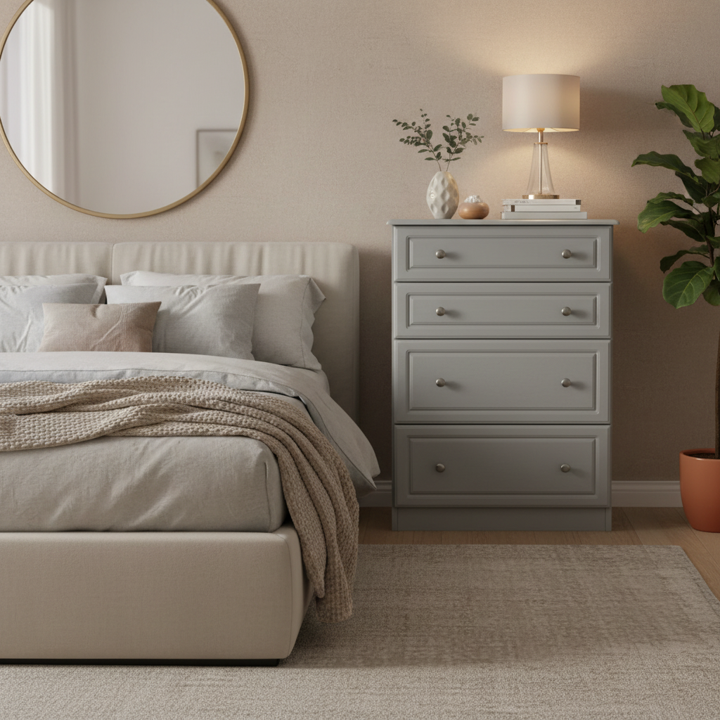 Grey Ash 4 Drawer Deep Chest