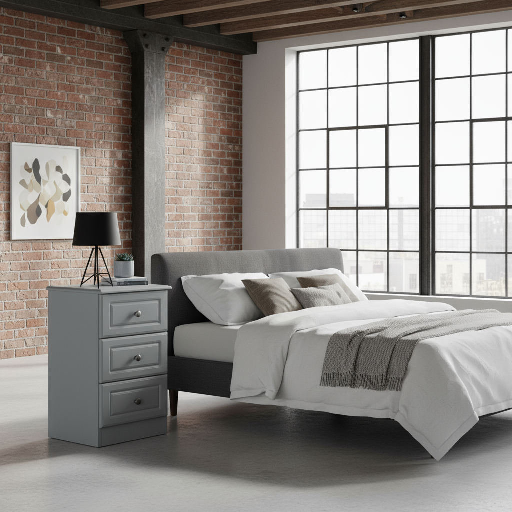 Grey Ash 3 Drawer Locker