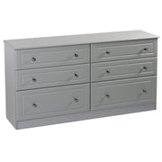 Grey Ash 6 Drawer Long Chest