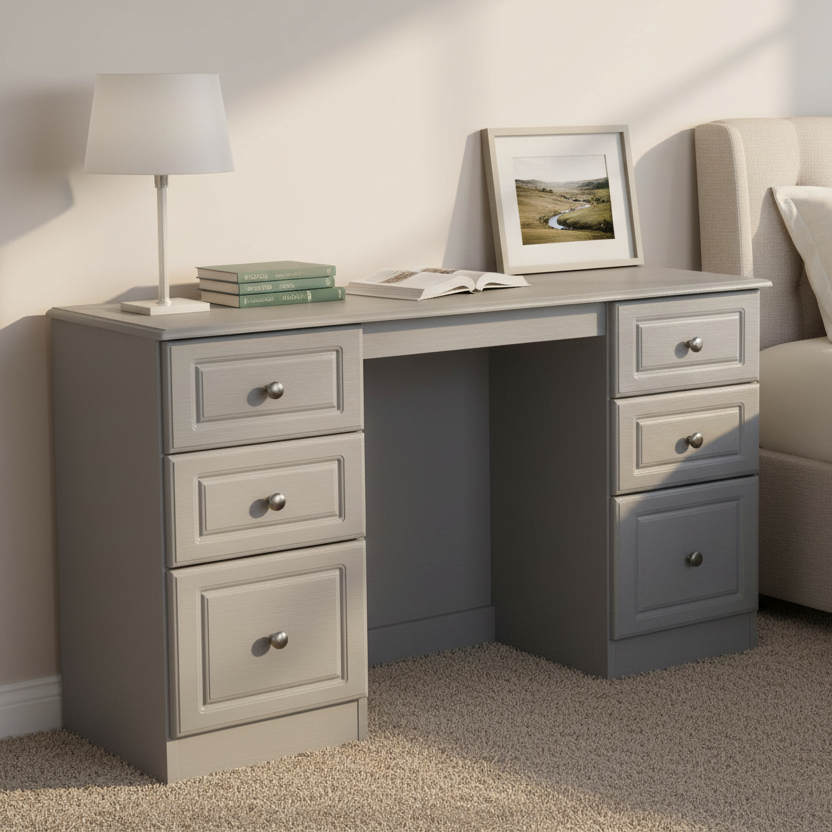 Grey Ash Kneehole Desk