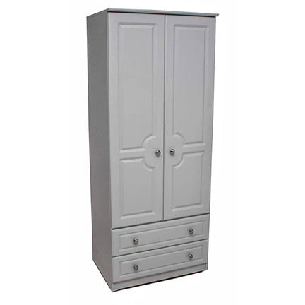 Grey Ash 2ft6 Two Drawer Wardrobe