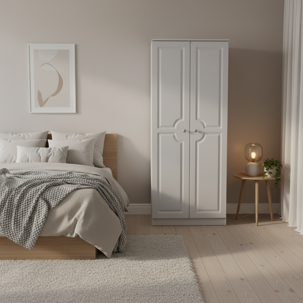 Grey Ash 2ft6 Plain Wardrobe