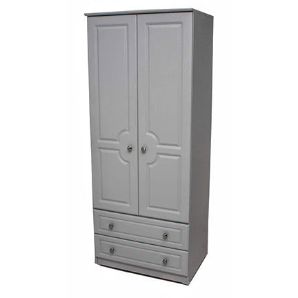 Grey Ash 2ft6 Two Drawer Wardrobe