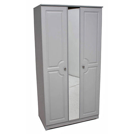 Grey Ash 3ft Mirrored Wardrobe