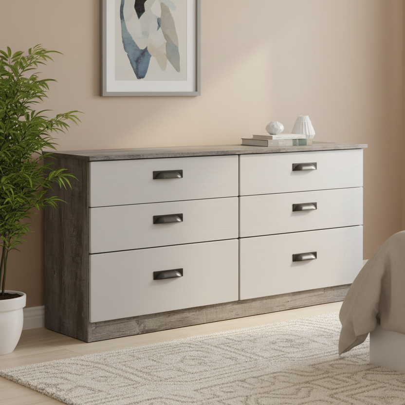 Vogue 6 Drawer Long Chest