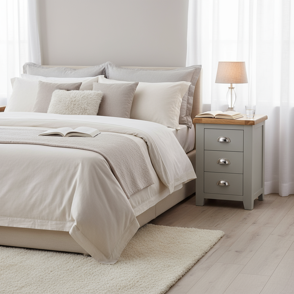 Capri Light Oak 3 Drawer Bedside Locker